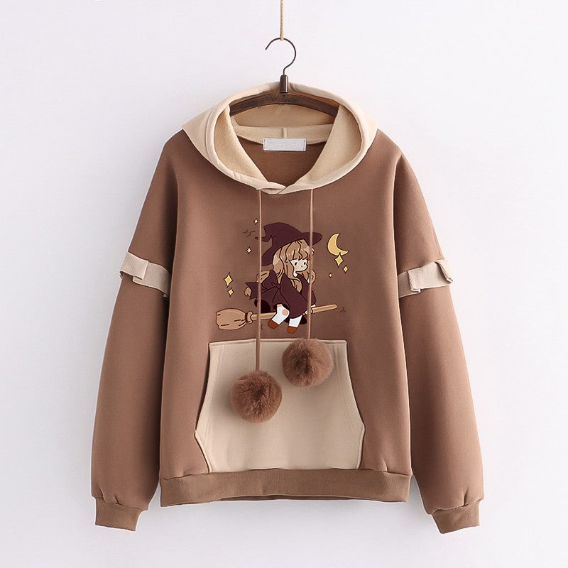 loose hooded jacket with cute print, view 11 - MRSLM