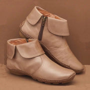 Women's flat fold-over ankle boots - MRSLM