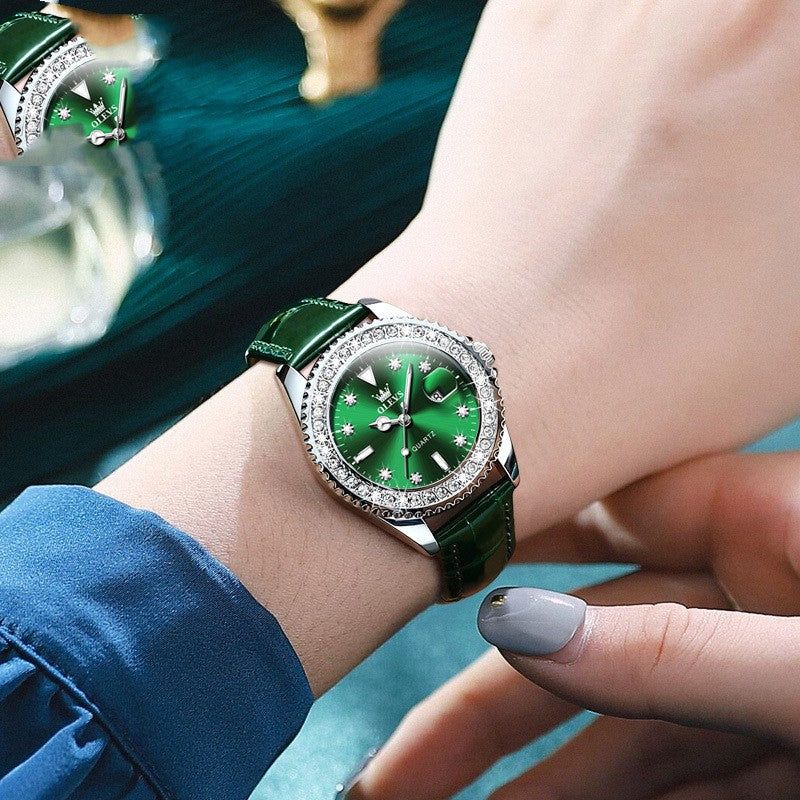 Diamond-encrusted Quartz Watch Lady