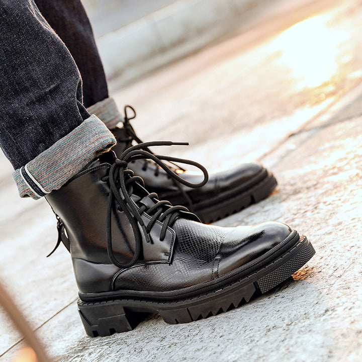 Vintage Leather Ankle Boots for Men