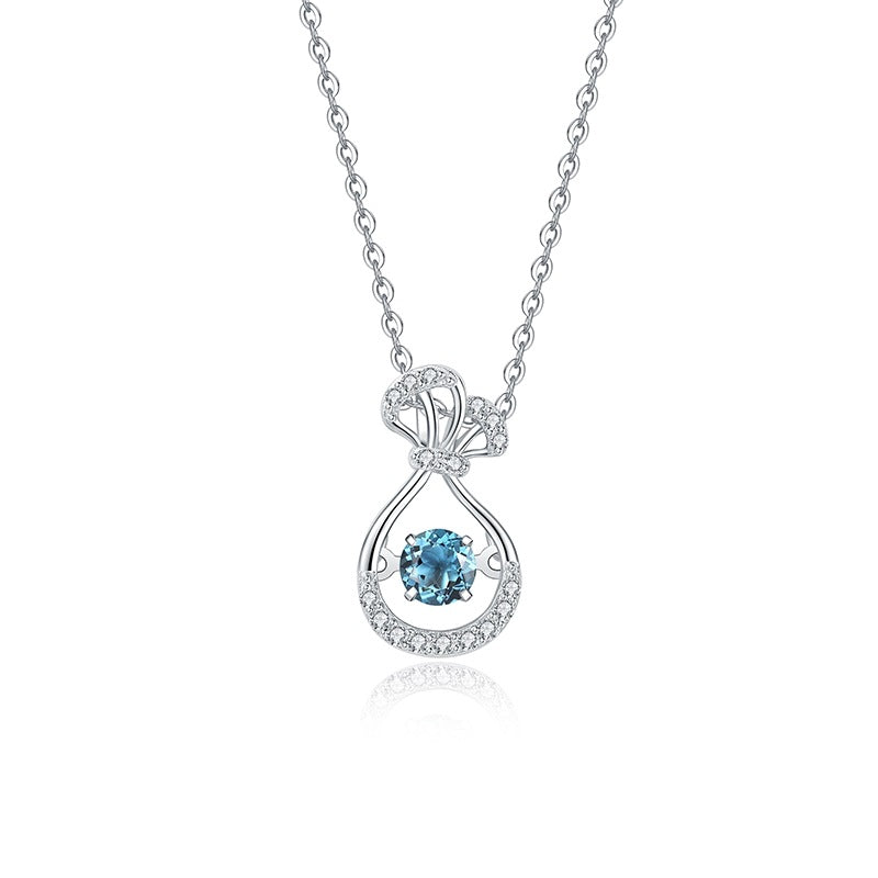 women's S925 silver topaz necklace, view 9 - MRSLM