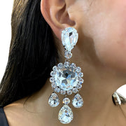 rhinestone pendant necklace and earrings set, view 4 - MRSLM