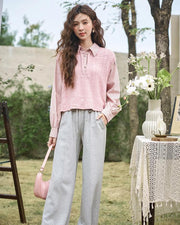 High-waisted wide leg pants, view 8 - MRSLM