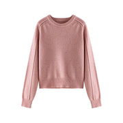cozy soft round neck wool sweater, view 2 - MRSLM