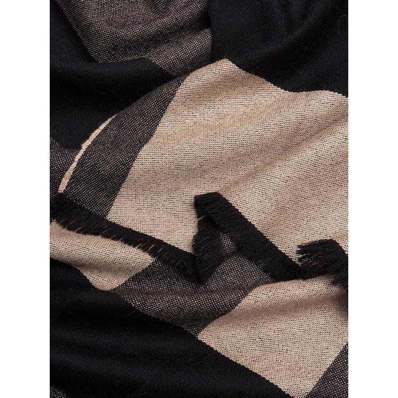 oversized wool plaid winter scarf, view 6 - MRSLM