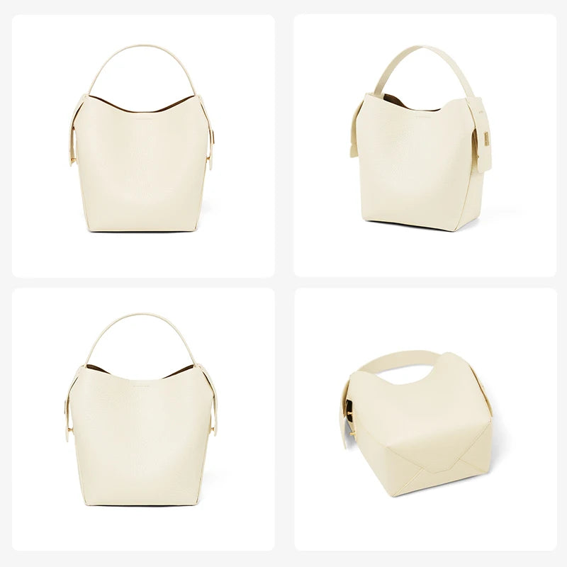 genuine leather bucket bag, view 11 - MRSLM