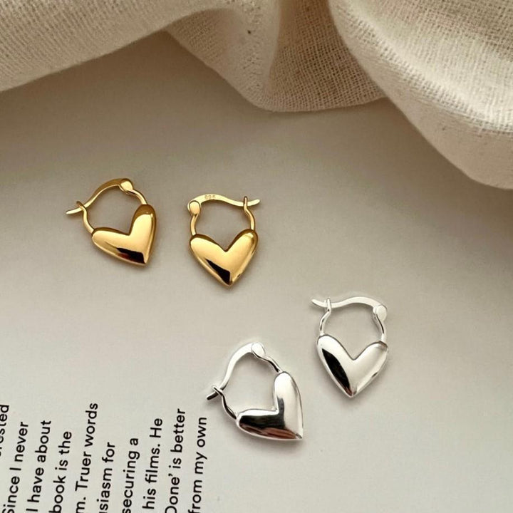 Korean Version Of 925 Sterling Silver Love Earrings