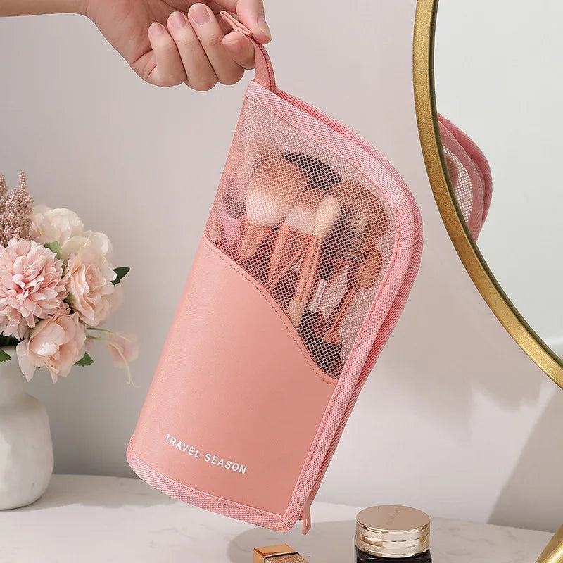 clear stand-up cosmetic bag for women, view 7 - MRSLM
