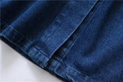 long sleeve blue denim dress, view 6 - MRSLM