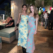 Printed long slip dress, view 2 - MRSLM