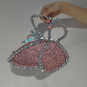 butterfly diamond evening clutch bag, view 6 - MRSLM