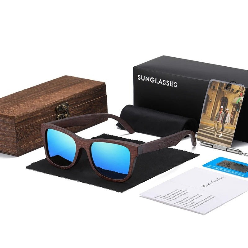 natural bamboo polarized sunglasses, view 12 - MRSLM