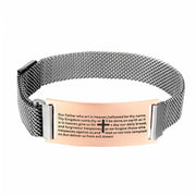 Christian cross magnetic cuff bracelet for men, view 4 - MRSLM
