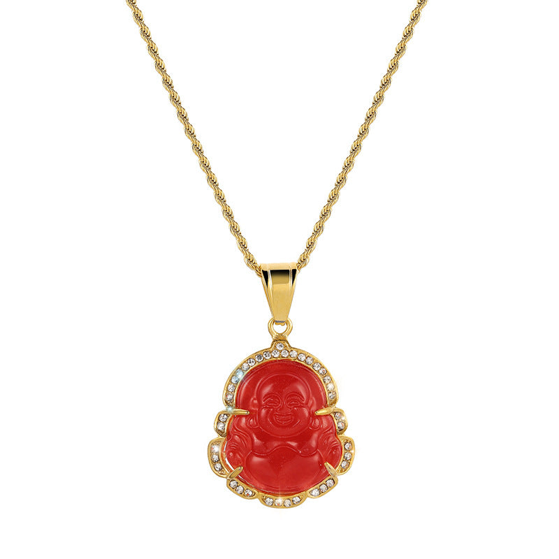Maitreya titanium steel pendant necklace, view 6 - MRSLM