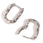 u-shaped gold plated hoop earrings, view 2 - MRSLM