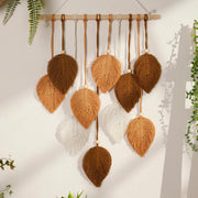 Boho macrame leaf tapestry, view 4 - MRSLM