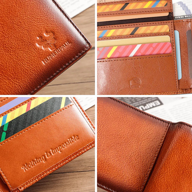 genuine leather bifold wallet, view 9 - MRSLM