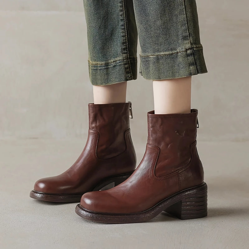 women's leather ankle boots, view 4 - MRSLM