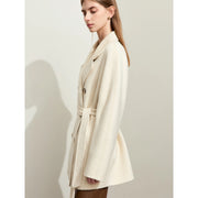 women's long double-breasted wool coat, view 6 - MRSLM