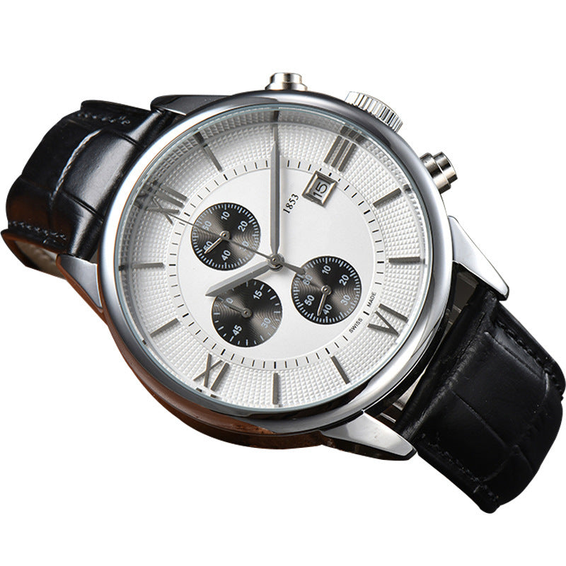 casual leather belt quartz watch, view 5 - MRSLM