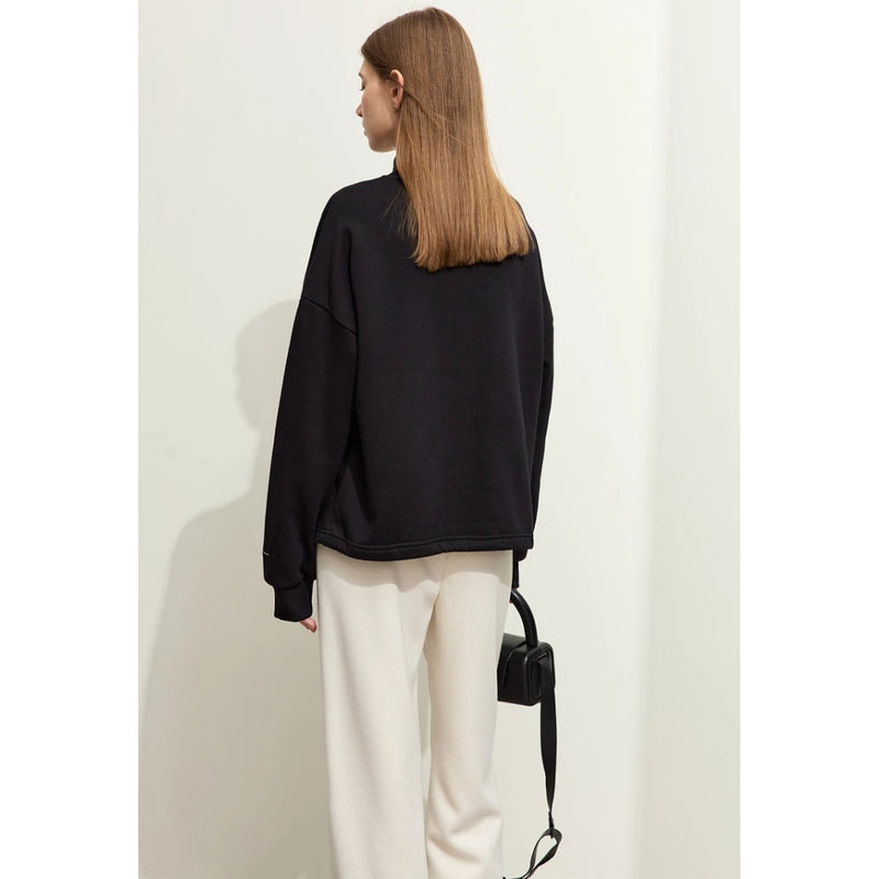 minimalist cross-collar hoodie, view 4 - MRSLM