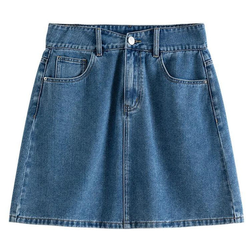 high waist denim skirt, view 3 - MRSLM