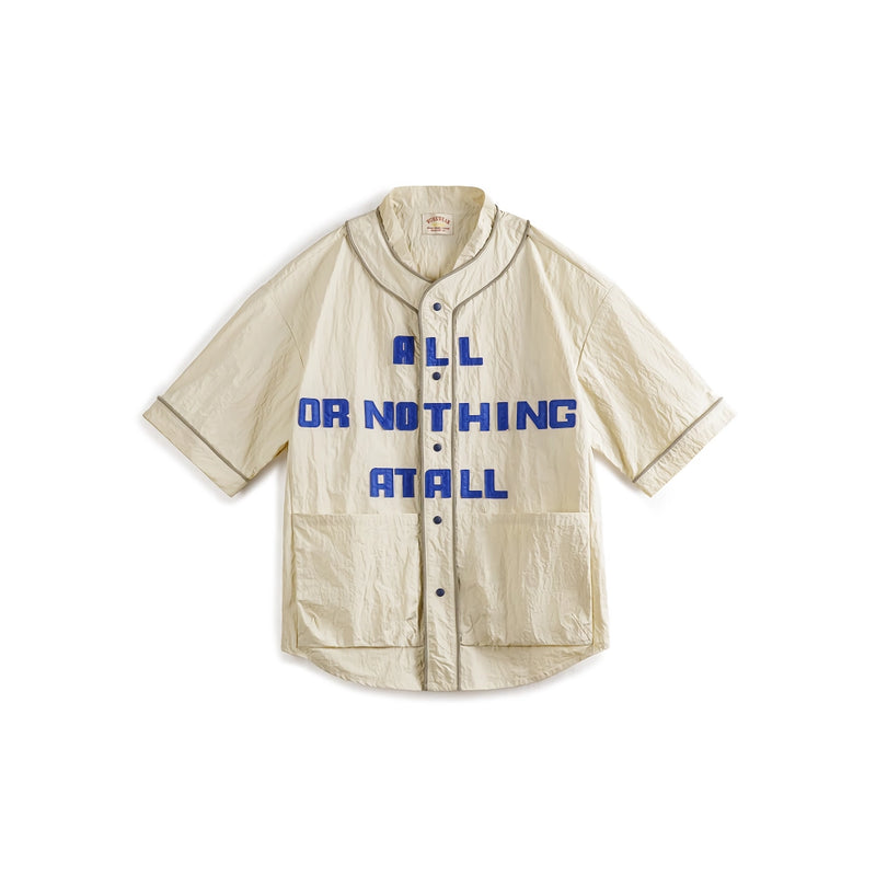 Retro baseball collar short sleeve shirt, view 2 - MRSLM