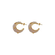women's simple geometric ring earrings, view 4 - MRSLM