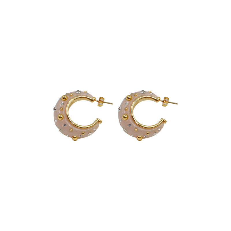 women's simple geometric ring earrings, view 4 - MRSLM