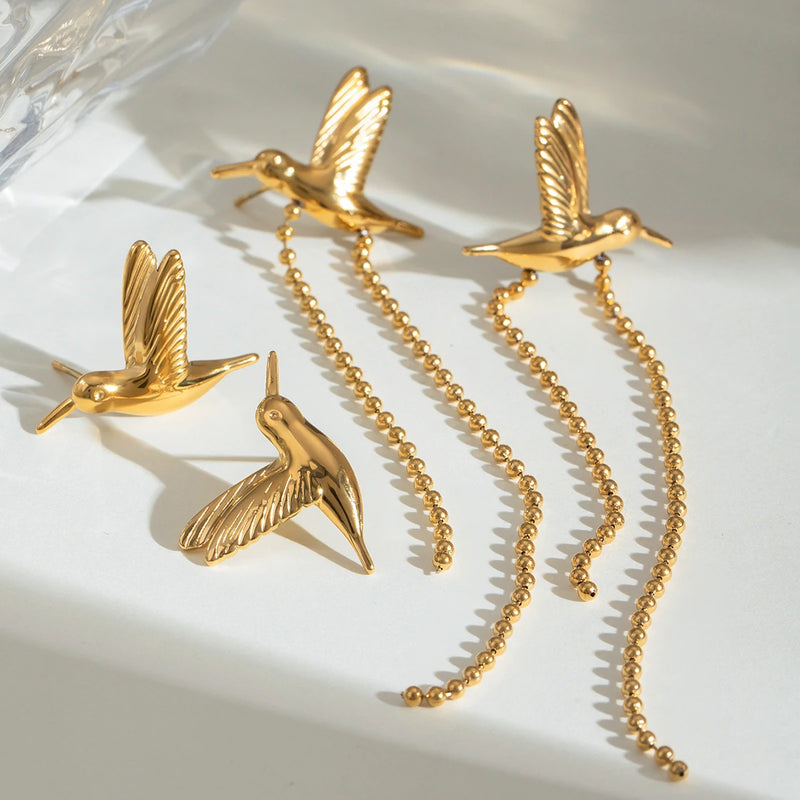 peace dove tassel earrings, view 4 - MRSLM