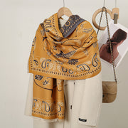 cashmere floral scarf, view 11 - MRSLM