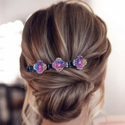 floral crystal braided hair clips, view 9 - MRSLM
