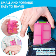 travel pill organizer case with 10 compartments, view 10 - MRSLM