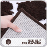 Ultra soft shaggy bath mat set, view 8 - MRSLM