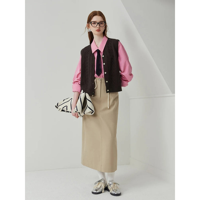 v-neck knitted vest, view 2 - MRSLM