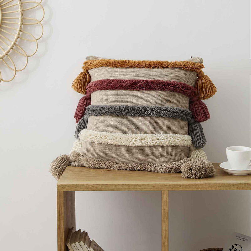 bohemian tufted cushion cover, view 8 - MRSLM
