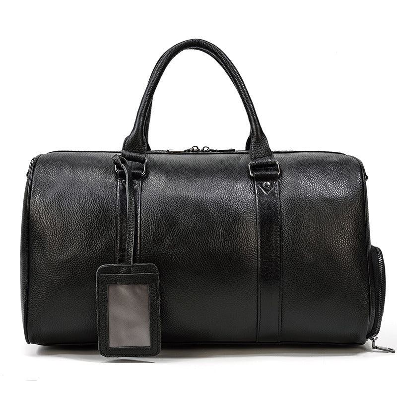 men's genuine leather gym bag, view 9 - MRSLM
