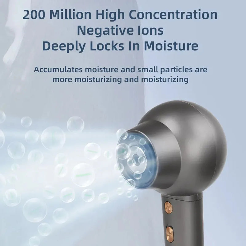 leafless hair dryer with led display, view 4 - MRSLM