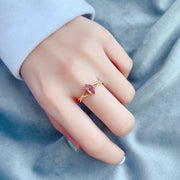 lavender amethyst white zirconia silver ring, view 5 - MRSLM