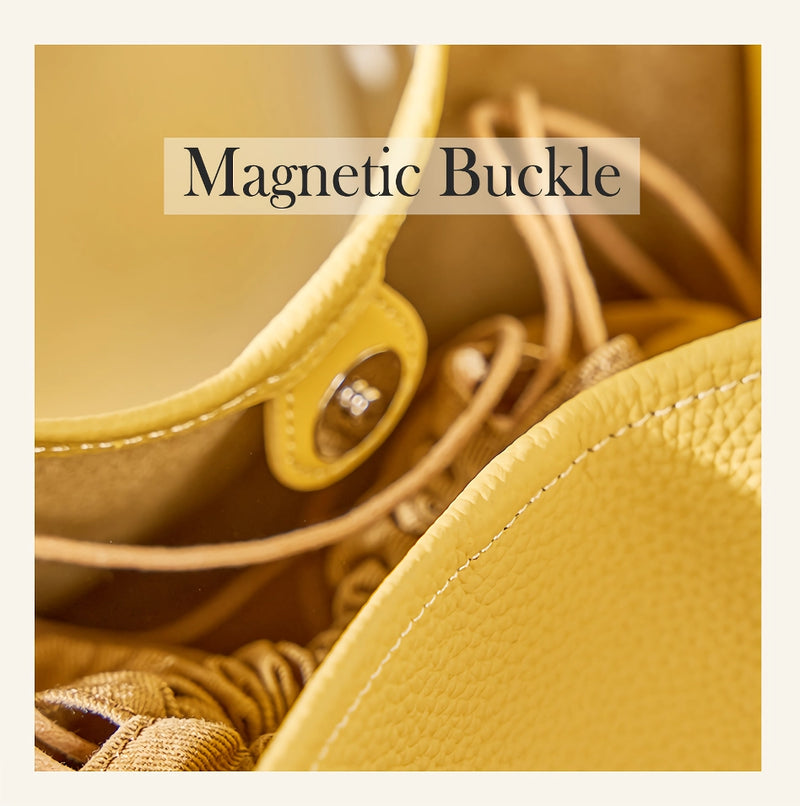 leather bucket shoulder bag, view 9 - MRSLM