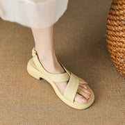 handmade leather chunky heel sandals, view 23 - MRSLM