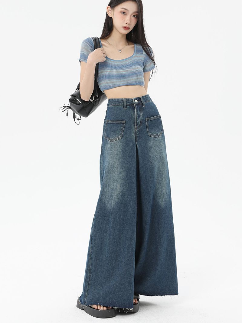 high waist slim straight pocket jeans, view 6 - MRSLM