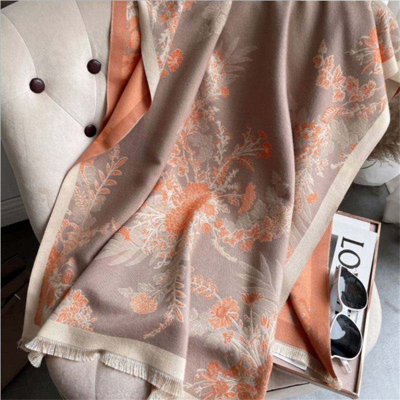 Thickened floral shawl scarf, view 11 - MRSLM