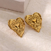 irregular heart stud earrings, view 5 - MRSLM