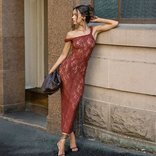 women's lace camisole see through dress - MRSLM