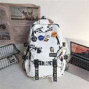 Large graffiti print backpack, view 5 - MRSLM