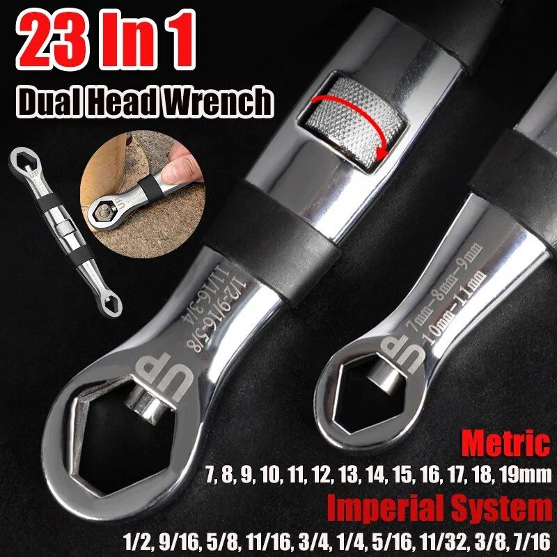dual-head 23-in-1 adjustable wrench, view 3 - MRSLM
