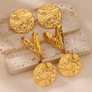 gold heart stud earrings, view 10 - MRSLM