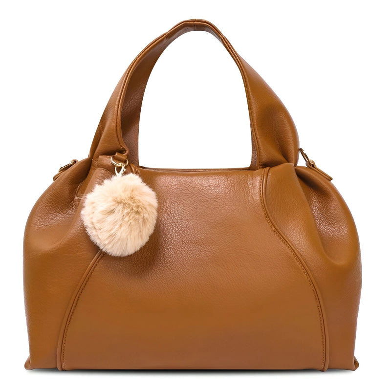 Large capacity soft synthetic leather tote bag, view 2 - MRSLM