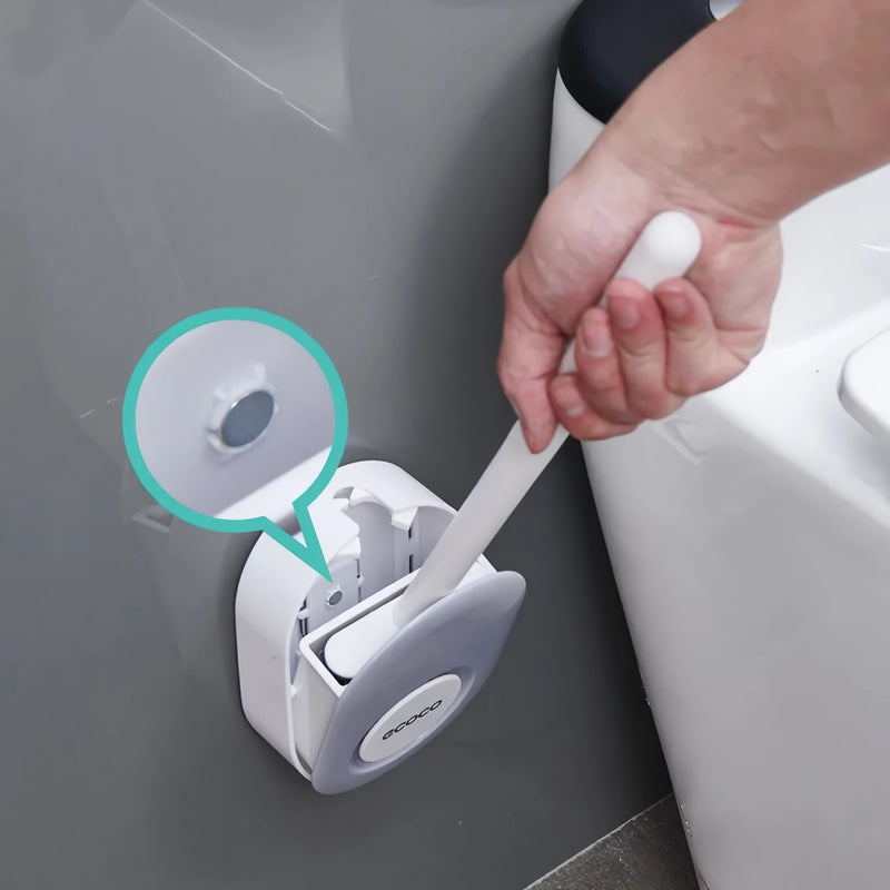 Soft silicone toilet brush with holder, view 8 - MRSLM
